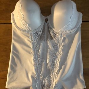 Strapless white corset bra